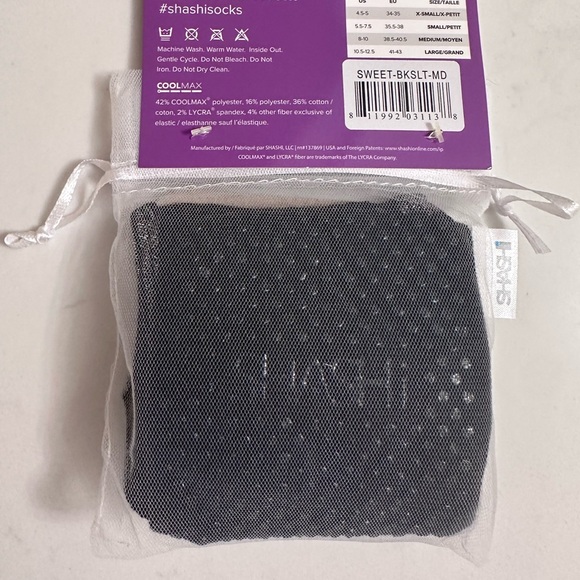 Shashi Mary Jane black/silver grip socks- multiple sizes - Picture 3 of 3